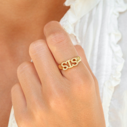 sis ring i förgylld mässing - My Letter