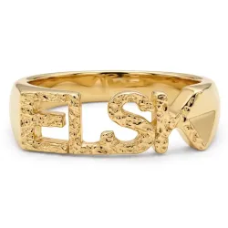 elsk ring i förgylld mässing