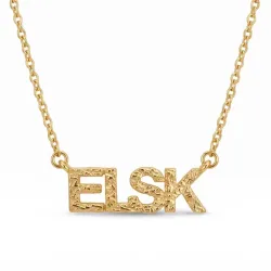 elsk halsband i förgylld mässing