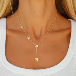 blommor halsband i förgylld mässing - Eliné