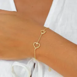hjärta armband i förgylld mässing - Eliné