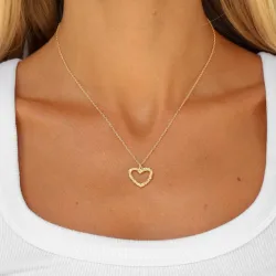 hjärta halsband i förgylld mässing - Eliné