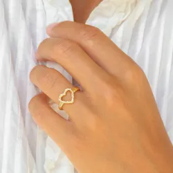 hjärta ring i förgylld mässing - Eliné