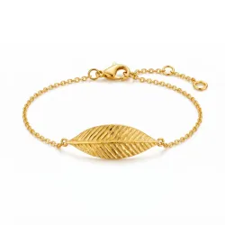 blad armband i förgylld mässing - Pure Nature