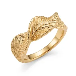 blad ring i förgylld mässing - Pure Nature