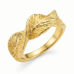 blad ring i förgylld mässing - Pure Nature