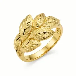 blad ring i förgylld mässing - Pure Nature