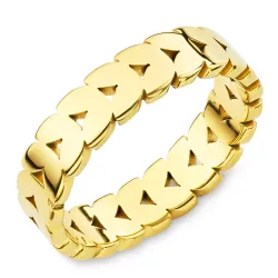 vattentät blad ring i förgyllt stål - OCEANA