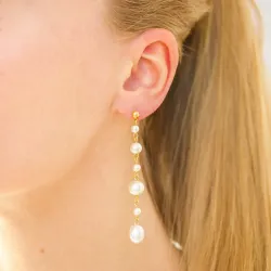 vattentät pärla örhängen i förgyllt stål - OCEANA