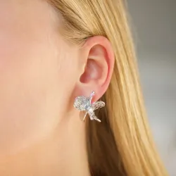 vattentät blommor örhängen i stål - OCEANA