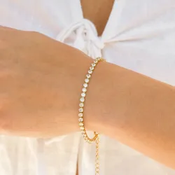 vattentät tennisarmband i förgyllt stål - OCEANA