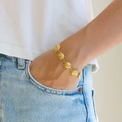 vattentät sol armband i förgyllt stål - OCEANA