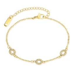 vattentät zirkon armband i förgyllt stål - OCEANA