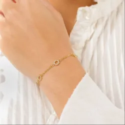 vattentät zirkon armband i förgyllt stål - OCEANA