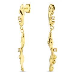 vattentät zirkon örhängen i förgyllt stål - OCEANA