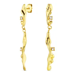 vattentät zirkon örhängen i förgyllt stål - OCEANA