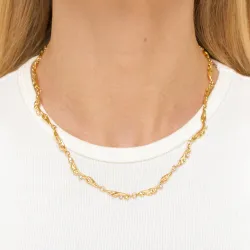 vattentät zirkon halsband i förgyllt stål - OCEANA