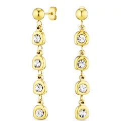 vattentät långa zirkon kedja örhängen i förgyllt stål - OCEANA