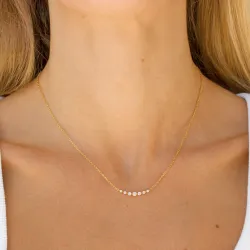 vattentät zirkon halsband i förgyllt stål - OCEANA