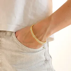 vattentät zirkon armring i förgyllt stål - OCEANA