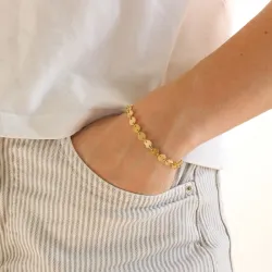 vattentät rund armband i förgyllt stål - OCEANA