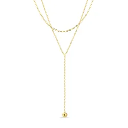vattentät Y-halsband i förgyllt stål 38 + 4 cm x   - OCEANA