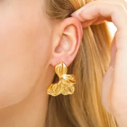 vattentät blommor örhängen i förgyllt stål - OCEANA