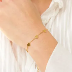 vattentät hjärta armband i förgyllt stål - OCEANA