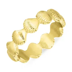 vattentät mussla ring i förgyllt stål - OCEANA