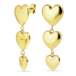 vattentät hjärtan örhängen i förgyllt stål - OCEANA