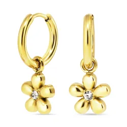 vattentät blommor örhängen i förgyllt stål - OCEANA