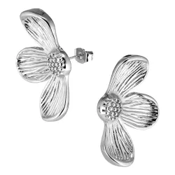 vattentät blommor örhängen i stål - OCEANA