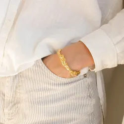 vattentät armring i förgyllt stål - OCEANA