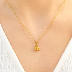 vattentät bokstav a halsband i förgyllt stål - OCEANA