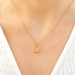 vattentät bokstav j halsband i förgyllt stål - OCEANA