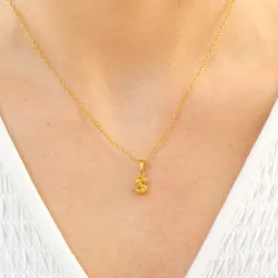 vattentät bokstav s halsband i förgyllt stål - OCEANA