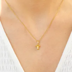 vattentät bokstav t halsband i förgyllt stål - OCEANA