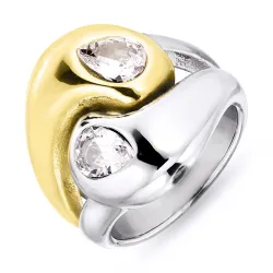 vattentät ring i förgyllt stål - OCEANA