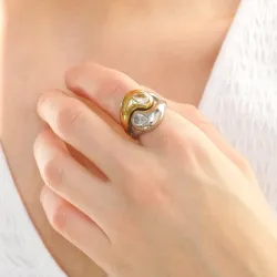 vattentät ring i förgyllt stål - OCEANA