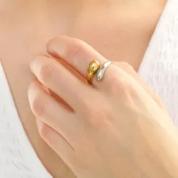 vattentät justerbar ring str. 54-58 i förgyllt stål - OCEANA