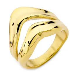 vattentät ring i förgyllt stål - OCEANA