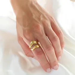 vattentät ring i förgyllt stål - OCEANA