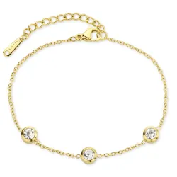 vattentät zirkon armband i förgyllt stål - OCEANA