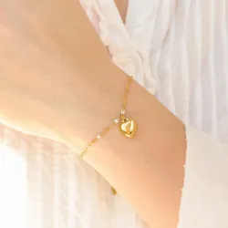 vattentät hjärta armband i förgyllt stål - OCEANA