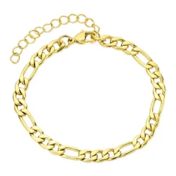 vattentät figaroarmband i förgyllt stål  x 5,2 mm  - OCEANA