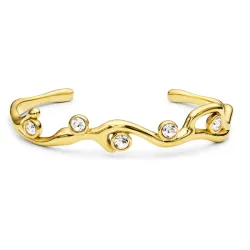 vattentät zirkon armring i förgyllt stål - OCEANA