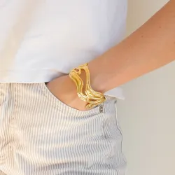 vattentät armring i förgyllt stål - OCEANA