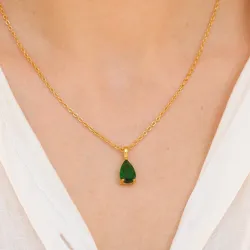 vattentät halskedja med berlocker i förgyllt stål - OCEANA