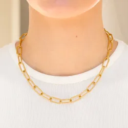 vattentät halsband i förgyllt stål 40 cm x 7 mm  - OCEANA