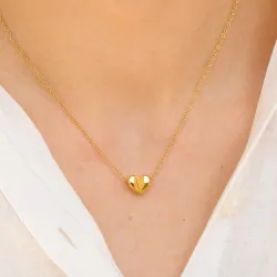 vattentät hjärta halsband i förgyllt stål - OCEANA